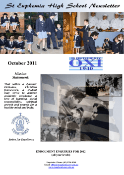 October 2011 - St Euphemia College