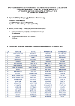 Λίστα Υποψηφίων 25/06/2013