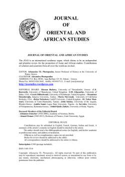 Contents - Journal of Oriental and African Studies