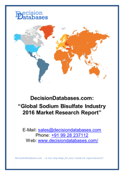 International Sodium Bisulfate Industry: Market research, Company Assessment and Industry Analysis 2016