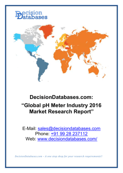 Global pH Meter Industry 2016 Market Research Report