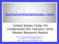 United States Cedar Oil(Cedarwood Oil) Market and Forecast Report 2016-2020 