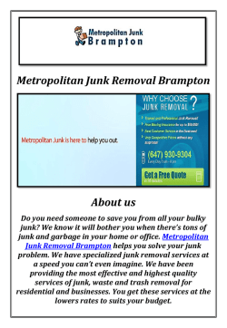 Metropolitan Junk Removal in Brampton, ON