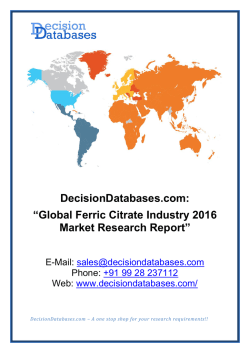 Global Ferric Citrate Market 2016:Industry Trends and Analysis