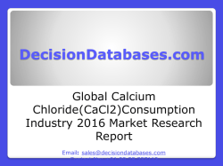 Global Calcium Chloride(CaCl2) Consumption Market 2016:Industry Trends and Analysis