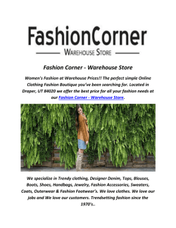 Fashion Corner Warehouse : Clothing Boutique In Draper