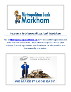 Metropolitan Junk Removal in Markham, ON