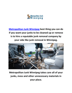 Metropolitan junk removal in winnipeg