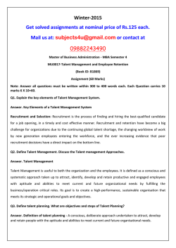 MU0017-Talent Management and Employee Retention