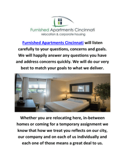 Cincinnati OH Furnished Apartments
