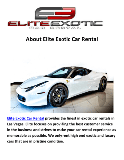 Elite Exotic Car Rental - Rent a Ferrari Las Vegas
