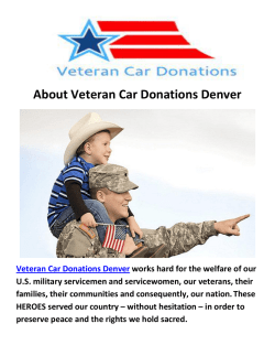 Veteran Vehicle Donations Denver