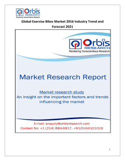 Orbis Research: 2016 Global Exercise Bikes Market