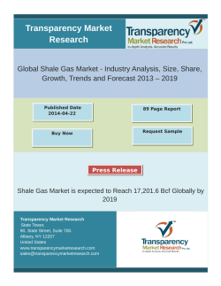 Global Shale Gas Market - Industry Analysis, Size, Share, Growth, Trends and Forecast 2013 - 2019