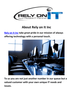 Rely on It Inc - It Support in San Jose