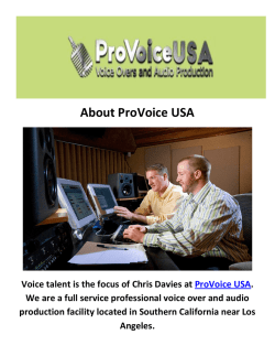 ProVoice USA : Voice Over Services