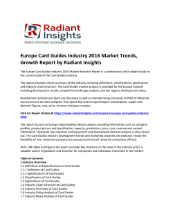 Europe Card Guides Market Growth, Trends Up To 2016: Radiant Insights, Inc