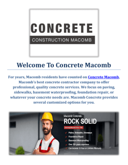 Concrete Macomb | Basement Waterproofing Service Mocomb, MI