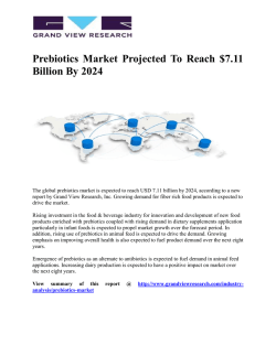 Prebiotics Market Is Expected To Grow Rising Demand In Animal Feed And Dietary Supplements Sectors Till 2024: Grand View Research, Inc.