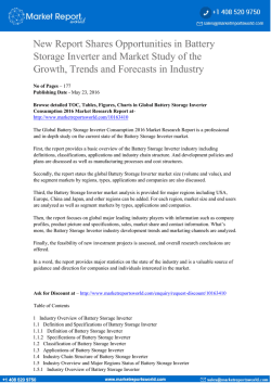 New Report Shares Opportunities in Battery Storage Inverter and Market Study of the Growth, Trends and Forecasts in Industry