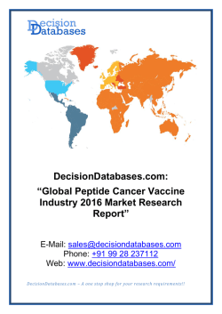 Peptide Cancer Vaccine Market Report -  Global Industry Analysis