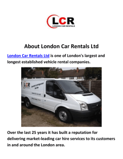 London Car Rentals Ltd : Van Rental London