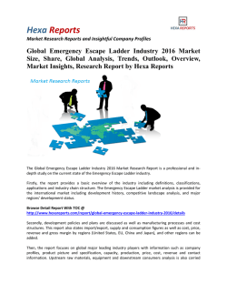 Global Emergency Escape Ladder Industry 2016 Market Insights and Overview by Hexa Reports