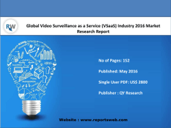 Global Video Surveillance as a Service (VSaaS) Industry Report Value Analysis and Forecast 2021