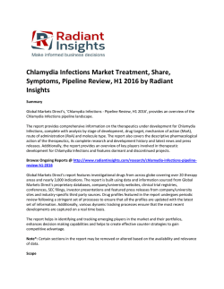 Chlamydia Infections Market Insights, Treatment, Pipeline Review, H1 2016 by Radiant Insights