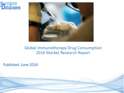 Global Immunotherapy Drug Consumption Market 2016:Industry Trends and Analysis