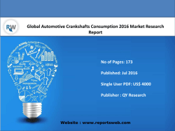 Global Automotive Crankshafts Consumption Industry Emerging Trends and Forecast 2021