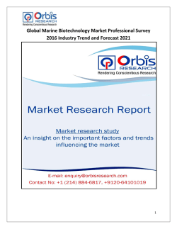 Marine Biotechnology Market Professional Survey 2016 Global Research Report
