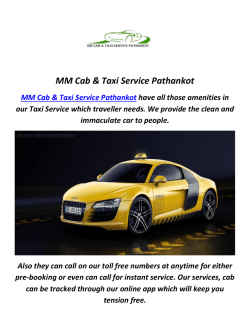 MM Cab & Taxi Service In Pathankot