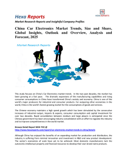 China Car Electronics Market Share, Growth and Forecasts, 2025: Hexa Reports