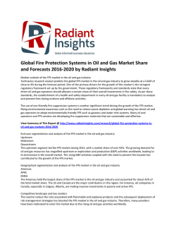 Global Fire Protection Systems in Oil and Gas Market Report To 2020: Latest Report Available By Radiant Insights, Inc