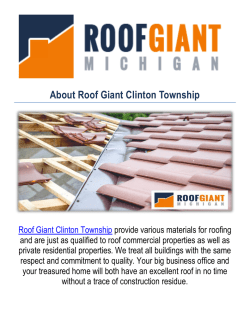 Roof Giant Clinton Township : Roofing Contractors in Clinton Township, MI