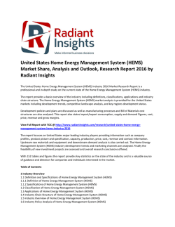 United States Home Energy Management System (HEMS) Market Share and Size Report 2016 by Radiant Insights