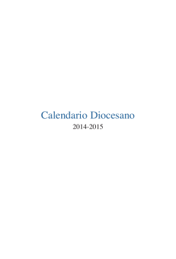 Calendario Diocesano 2014-2015