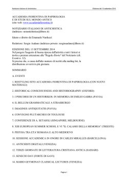 13 settembre 2014 - Accademia fiorentina di papirologia e studi sul