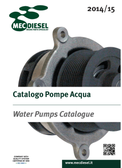 2014 / 15 Catalogo Pompe Acqua Water Pump - Mec