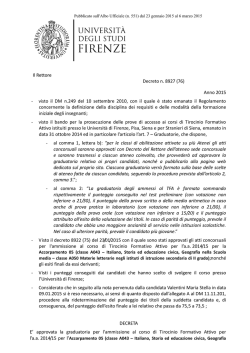 Il Rettore Decreto n. 8927 (76) Anno 2015