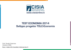 Risultati Test Cartaceo Economia 2014 e progetto TOLC