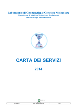 Carta dei Servizi 2014 - Università degli Studi di Brescia