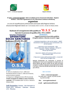 brochure OSS - San Giovanni Apostolo