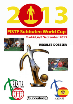 FISTF WC 2013 Results Dossier