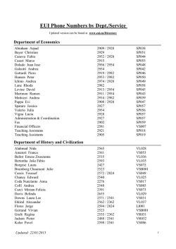 EUI Phone Numbers by Dept./Service