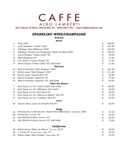 Wine List - Caffe Aldo Lamberti