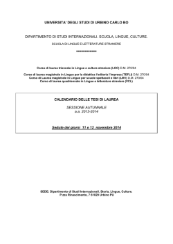 Calendario Tesi - Università degli Studi di Urbino