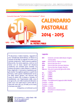 CALENDARIO SSPP 2014-15 - Parrocchia Ss. Pietro e Paolo
