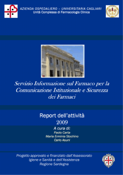Report 2009 attività SIF 18-03 - Servizio di informazione sul farmaco
